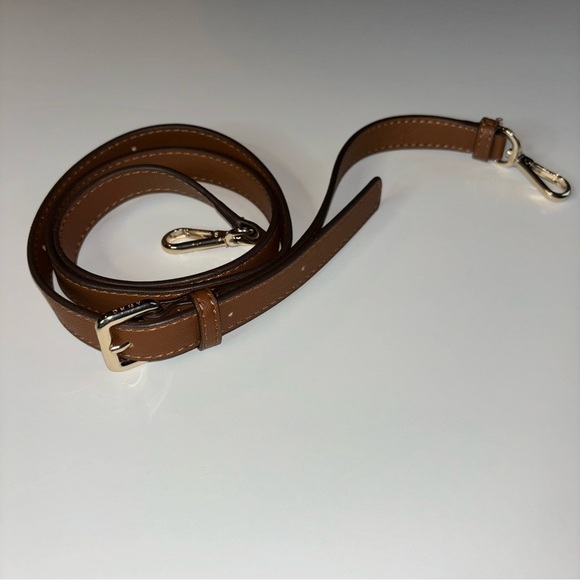 DKNY Brown Saffiano Leather Replacement Adjustable Crossbody Strap - Picture 2 of 5